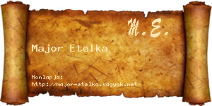 Major Etelka névjegykártya